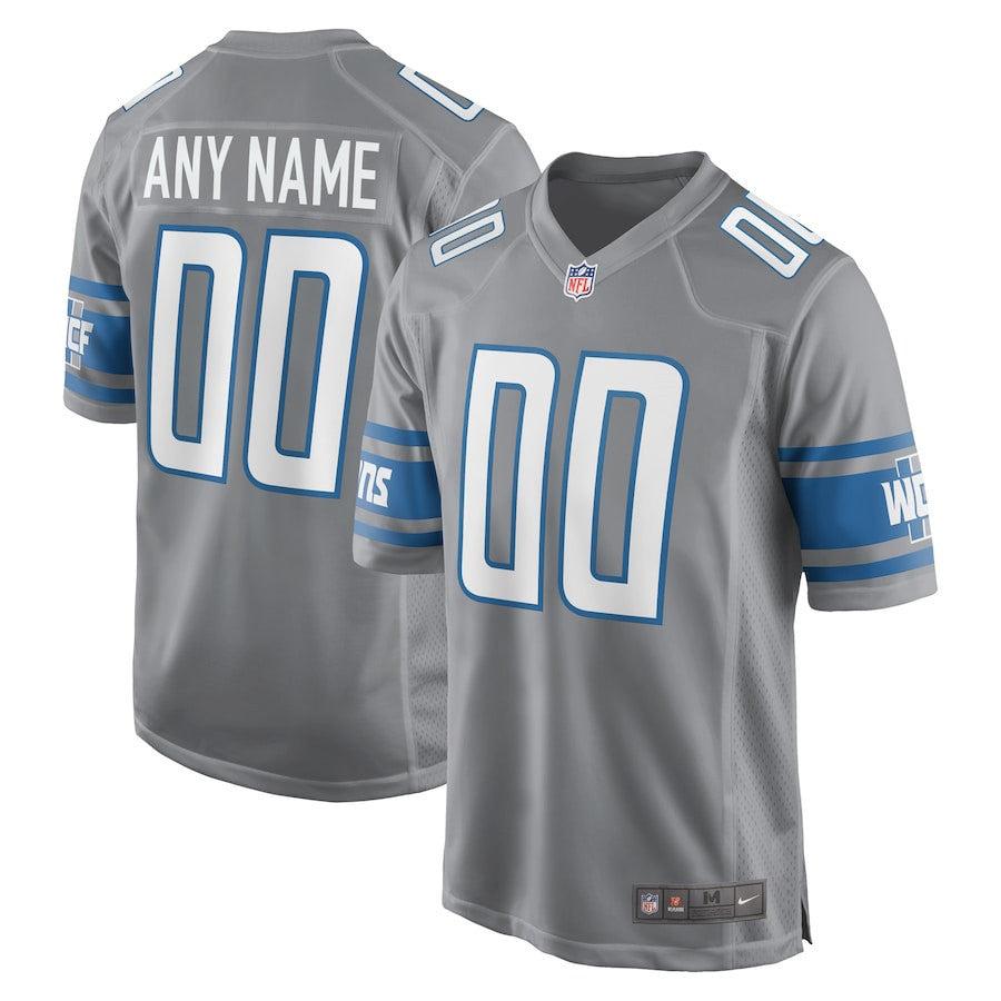 Custom Detroit Lions Silver/Gray Jersey - Jersey and Sneakers