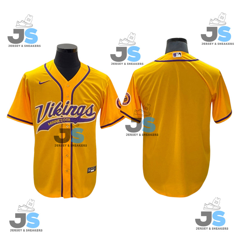 Custom Minnesota Vikings Baseball Jersey