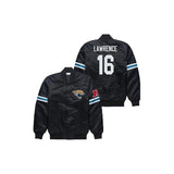 Trevor Lawrence Jacksonville Jaguars Satin Bomber Jacket - Jersey and Sneakers