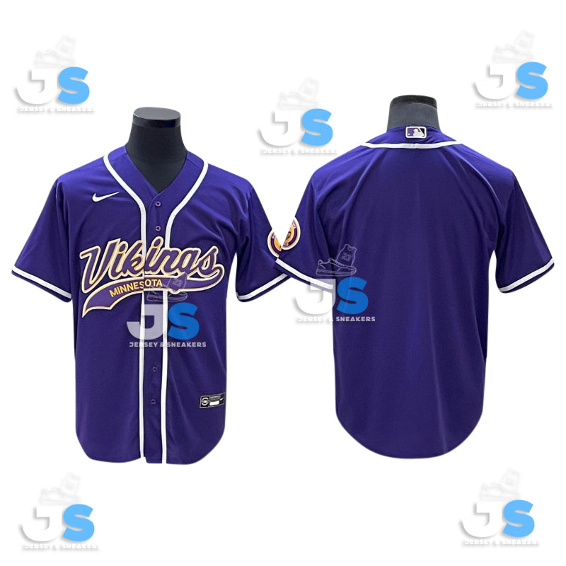 Custom Minnesota Vikings Baseball Jersey