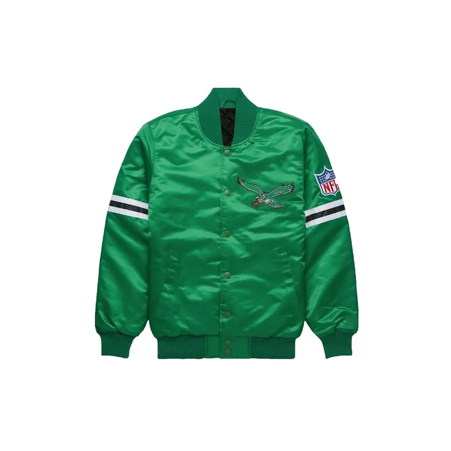 Custom Philadelphia Eagles Satin Bomber Jacket - Jersey and Sneakers