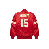 Patrick Mahomes Kansas City Chiefs Satin Bomber Jacket - Jersey and Sneakers