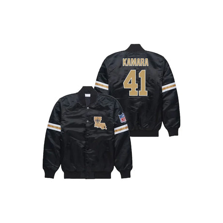 Alvin Kamara New Orleans Saints Satin Bomber Jacket - Jersey and Sneakers