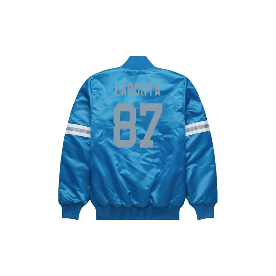 Sam LaPorta Detroit Lions Satin Bomber Jacket - Jersey and Sneakers