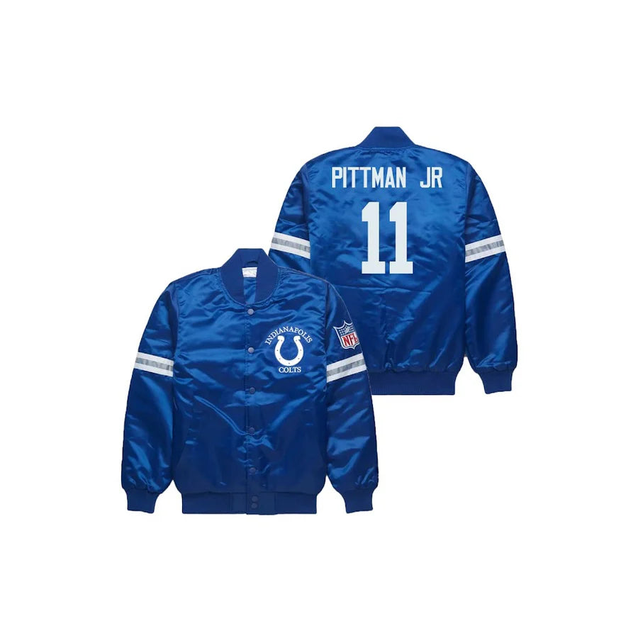 Michael Pittman Jr Indianapolis Colts Satin Bomber Jacket - Jersey and Sneakers