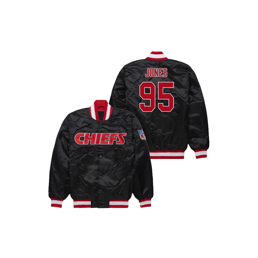 Chris Jones Kansas City Chiefs Satin Bomber Jacket - Jersey and Sneakers