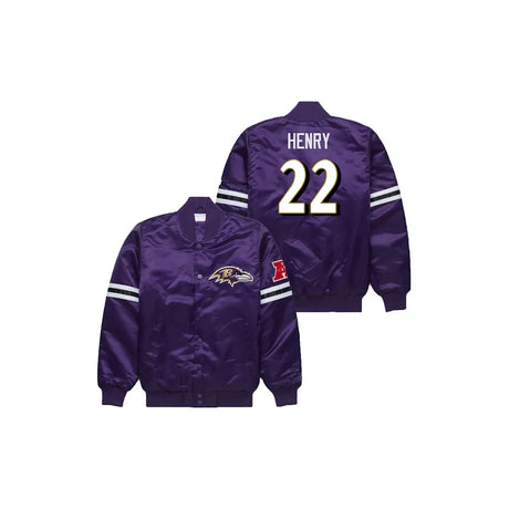 Derrick Henry Baltimore Ravens Satin Bomber Jacket - Jersey and Sneakers