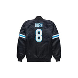 Jaycee Horn Carolina Panthers Satin Bomber Jacket - Jersey and Sneakers