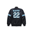 Christian McCaffrey Carolina Panthers Satin Bomber Jacket - Jersey and Sneakers