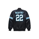 Christian McCaffrey Carolina Panthers Satin Bomber Jacket - Jersey and Sneakers