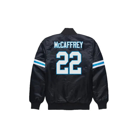 Christian McCaffrey Carolina Panthers Satin Bomber Jacket - Jersey and Sneakers