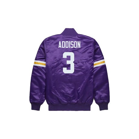 Jordan Addison Minnesota Vikings Satin Bomber Jacket - Jersey and Sneakers