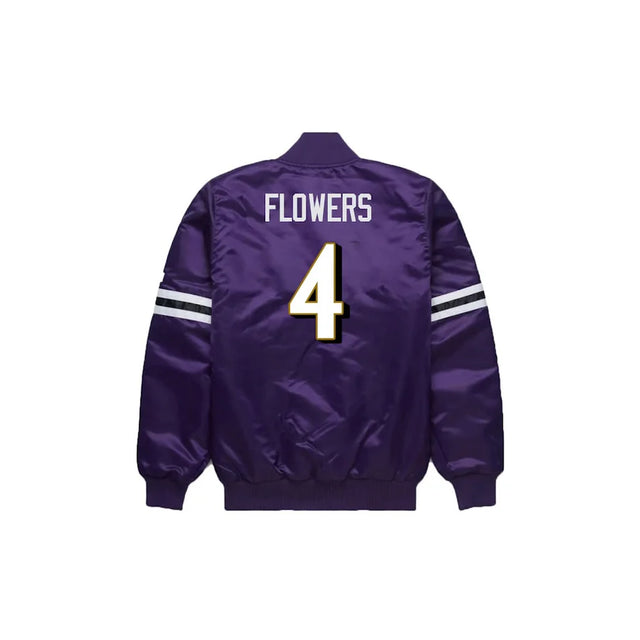Zay Flowers Baltimore Ravens Satin Bomber Jacket - Jersey and Sneakers