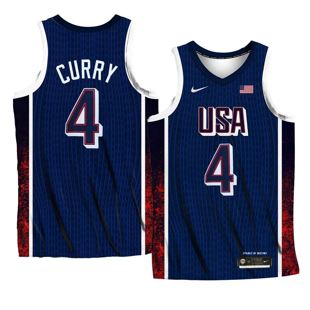 Stephen Curry Team USA 2024 Olympics Jersey Jersey and Sneakers