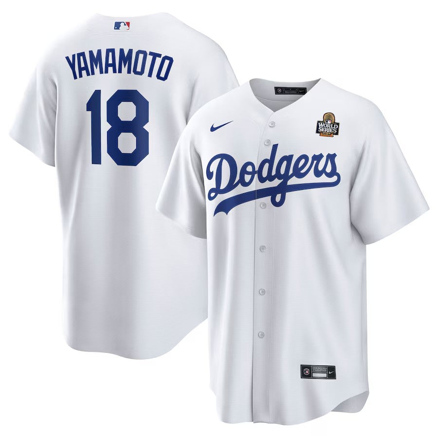 Yoshinobu Yamamoto Los Angeles Dodgers 2024 World Series Jersey