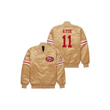 Brandon Aiyuk San Francisco 49ers Bomber Jacket - Jersey and Sneakers