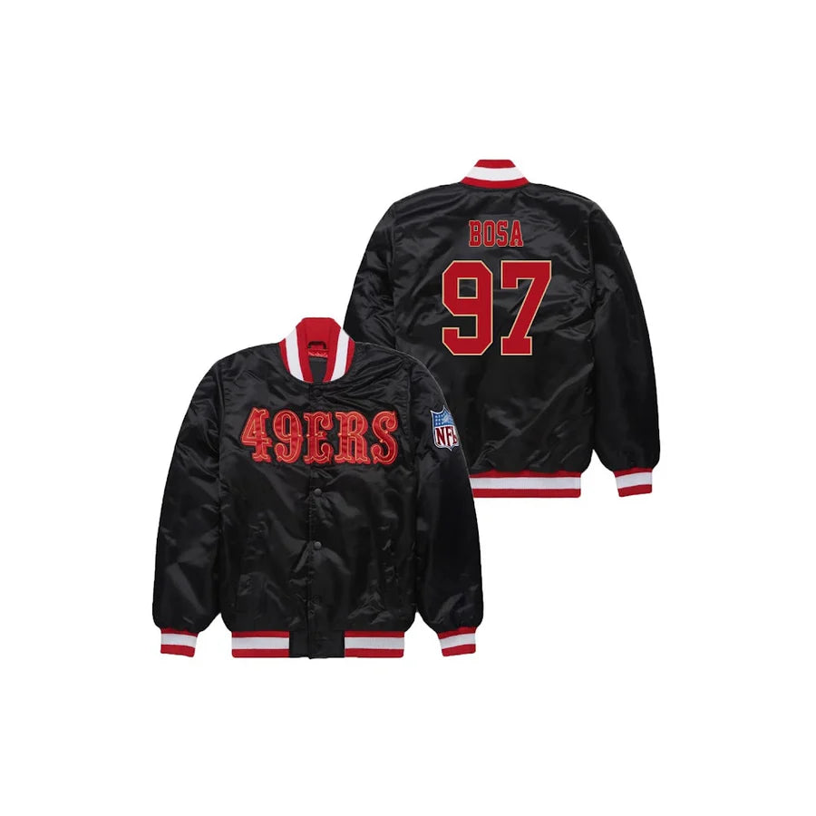 Nick Bosa San Francisco 49ers Bomber Jacket - Jersey and Sneakers