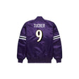 Justin Tucker Baltimore Ravens Satin Bomber Jacket - Jersey and Sneakers