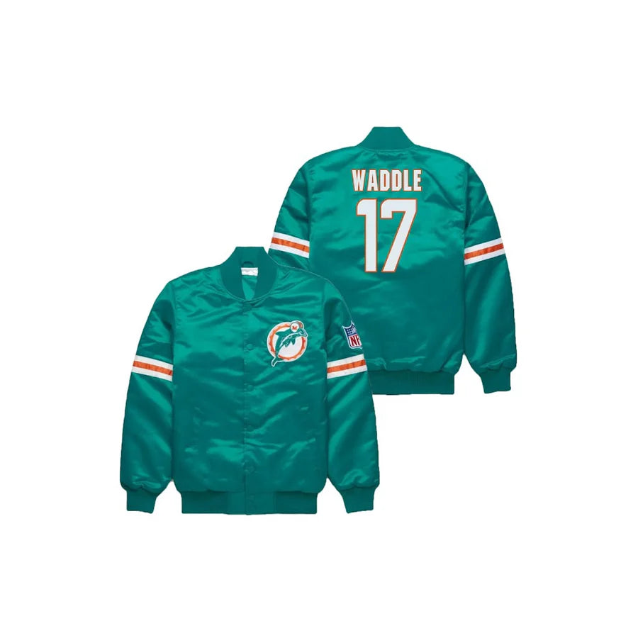 Jaylen Waddle Miami Dolphins Satin Bomber Jacket - Jersey and Sneakers