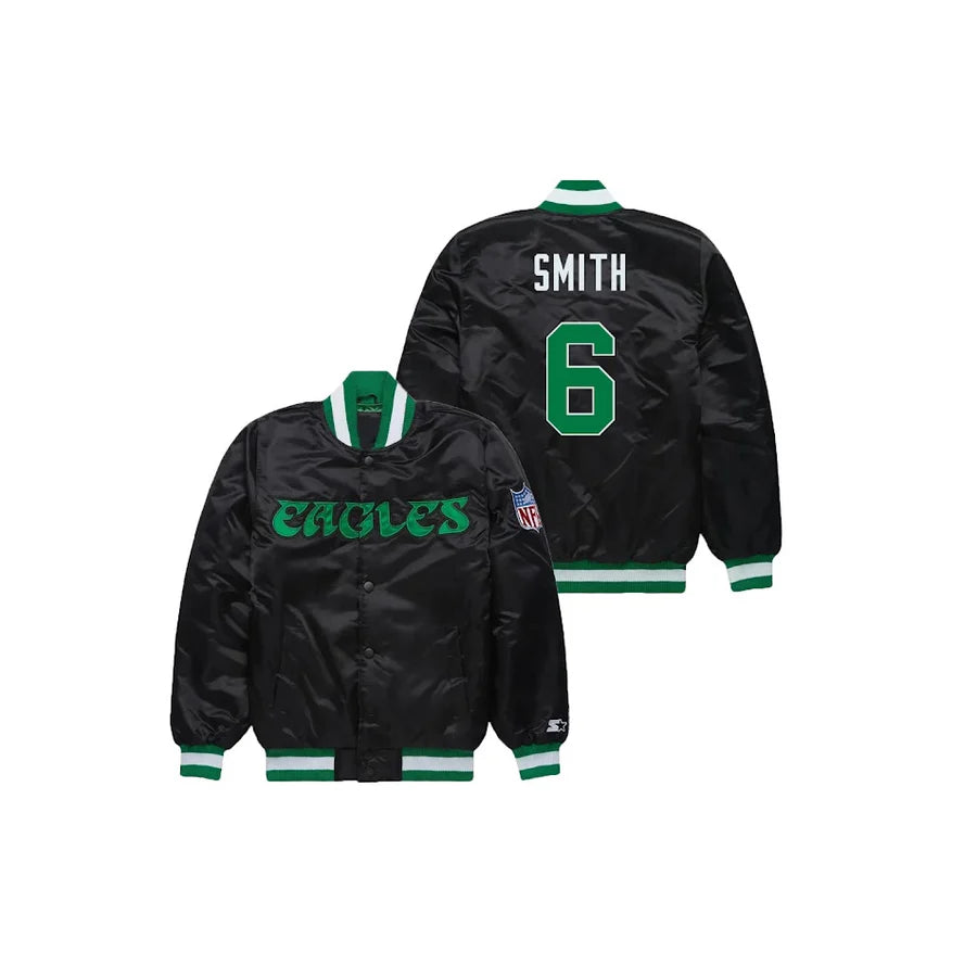 Devonta Smith Philadelphia Eagles Satin Bomber Jacket - Jersey and Sneakers