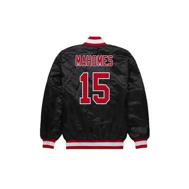 Patrick Mahomes Kansas City Chiefs Satin Bomber Jacket - Jersey and Sneakers