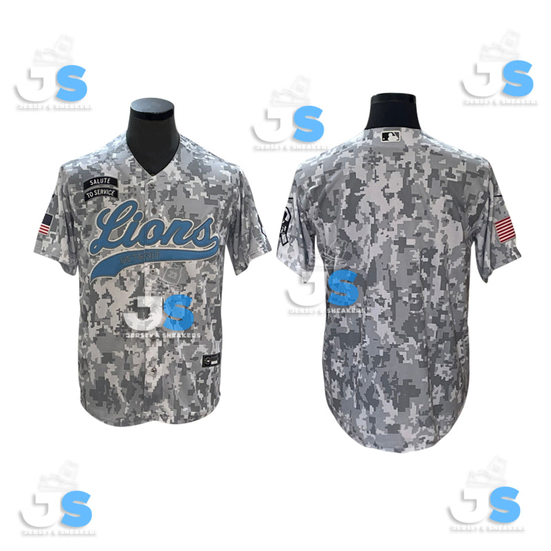 Custom Detroit Lions Baseball Jersey