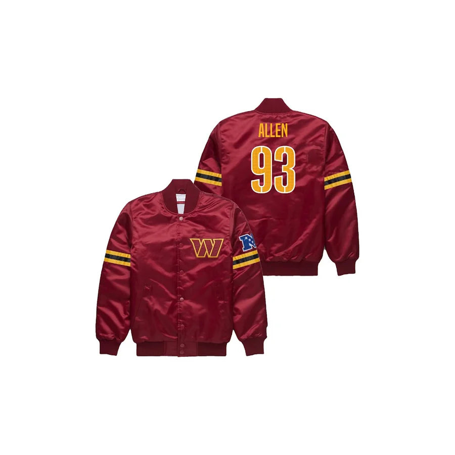 Jonathan Allen Washington Commanders Satin Bomber Jacket - Jersey and Sneakers