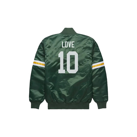 Jordan Love Green Bay Packers Satin Bomber Jacket - Jersey and Sneakers