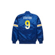 Mathew Stafford Los Angeles Rams Satin Bomber Jacket - Jersey and Sneakers