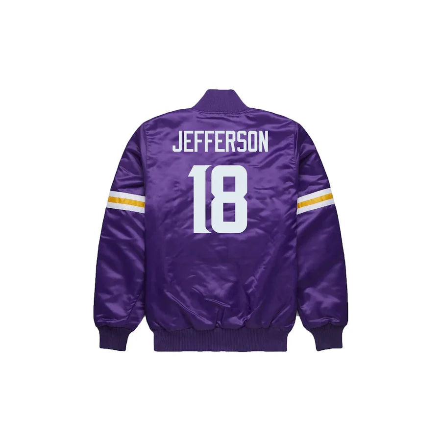 Justin Jefferson Minnesota Vikings Satin Bomber Jacket - Jersey and Sneakers