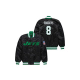 Aaron Rodgers New York Jets Satin Bomber Jacket - Jersey and Sneakers