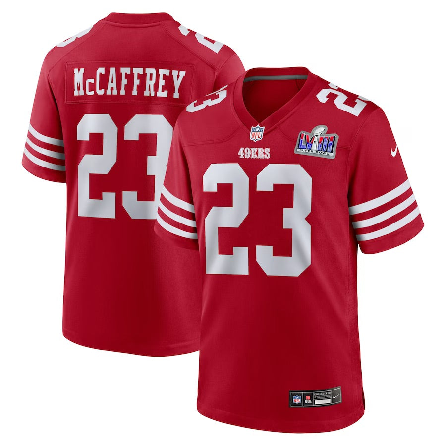 Christian McCaffrey San Francisco 49ers Super Bowl 2024 Jersey - Jersey and Sneakers