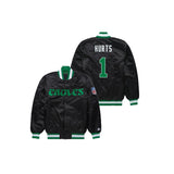 Jalen Hurts Philadelphia Eagles Satin Bomber Jacket - Jersey and Sneakers