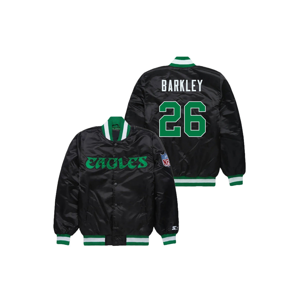 Saquon Barkley Philadelphia Eagles Satin Bomber Jacket - Jersey and Sneakers