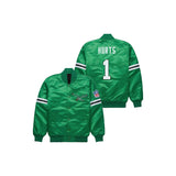 Jalen Hurts Philadelphia Eagles Satin Bomber Jacket - Jersey and Sneakers