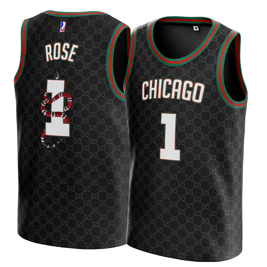 Customized Derrick Rose "Snake" Chicago Jersey - Jersey and Sneakers