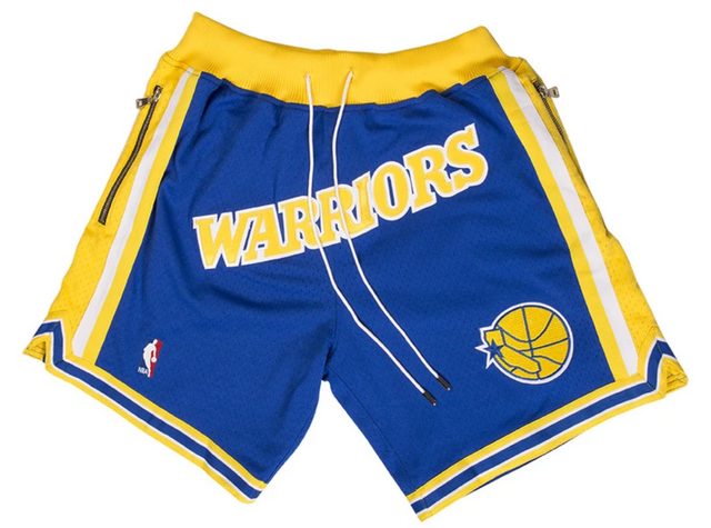 Golden State Warriors Basketball Shorts (Blue) - Jersey and Sneakers