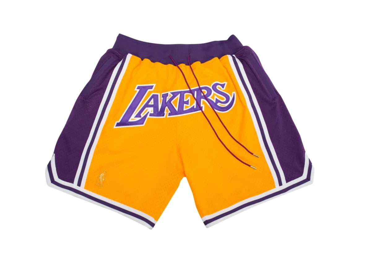 Los Angeles Lakers Basketball Shorts (Yellow) - Jersey and Sneakers