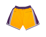 Los Angeles Lakers Basketball Shorts (Yellow) - Jersey and Sneakers