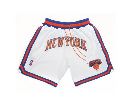 New York Knicks Basketball Shorts (White) - Jersey and Sneakers