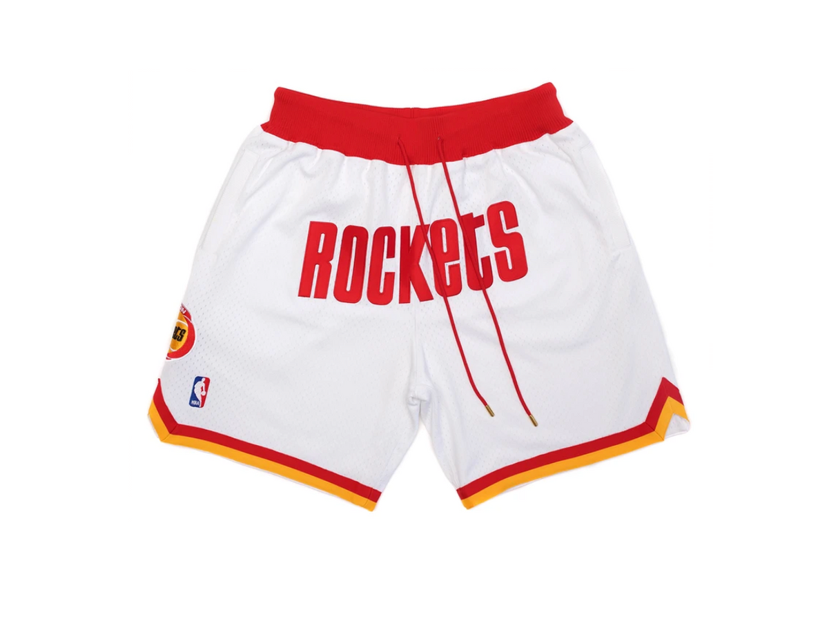 Houston Rockets Basketball Shorts White Jersey and Sneakers