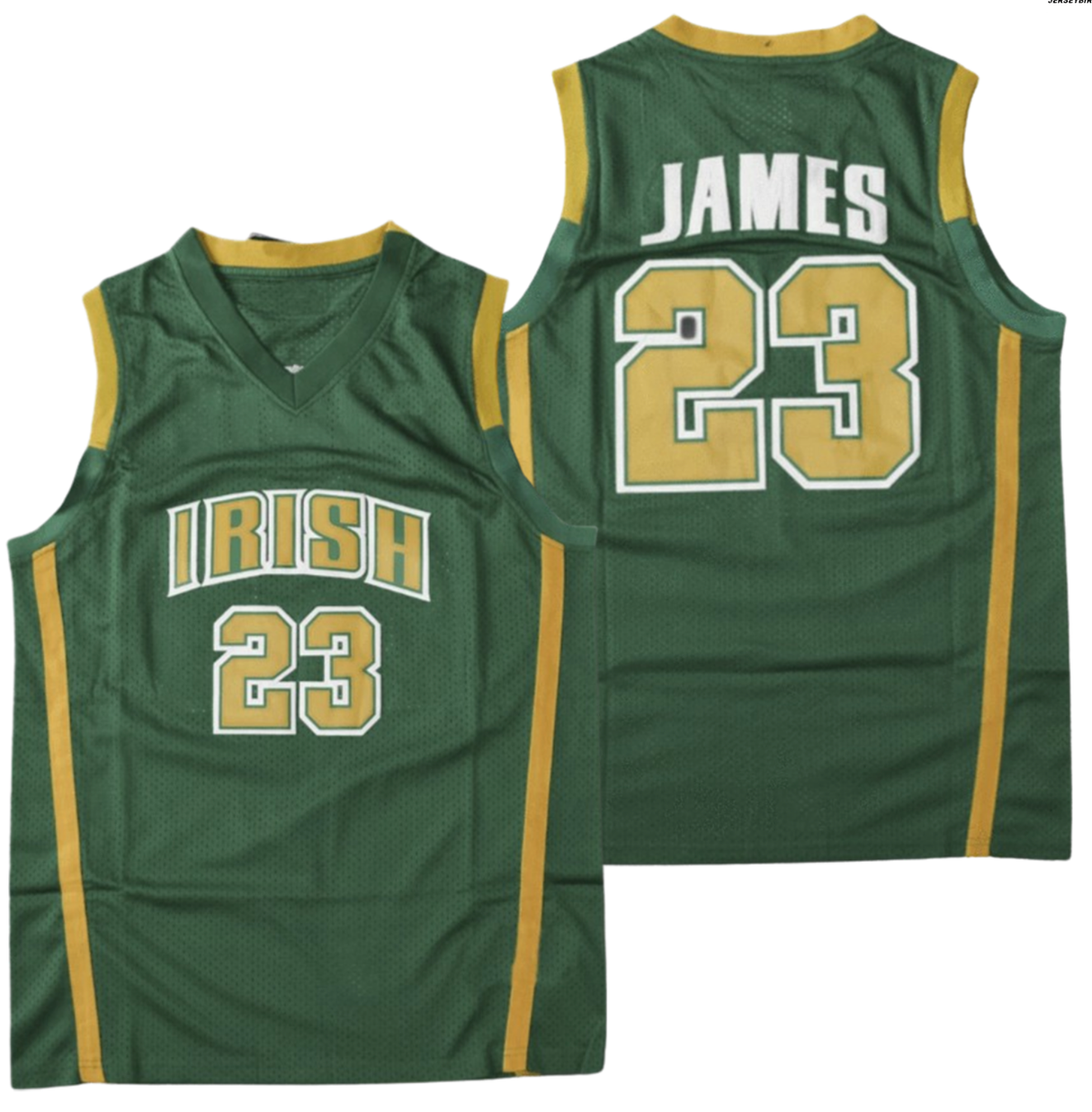 LeBron James #23 St. Vincent-St. Mary High School Jersey (Green) - Jersey and Sneakers